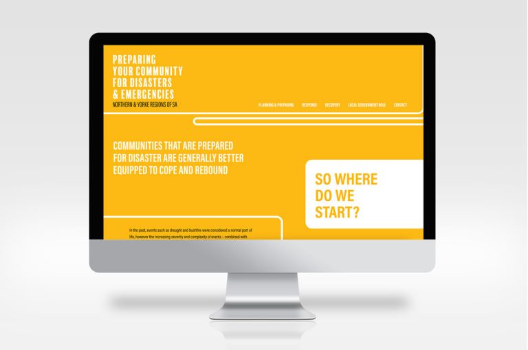 Community disaster preparation website shown on a desktop screen
